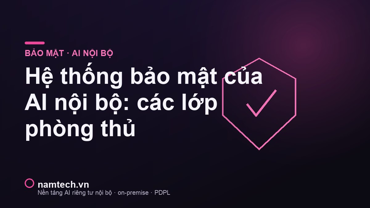 Các lớp phòng thủ theo chiều sâu của hệ thống AI nội bộ on-premise Namtech