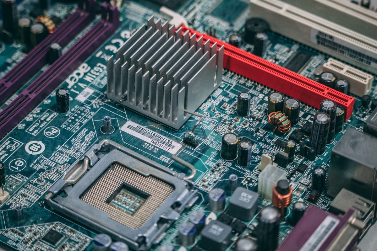 Close-up of a computer motherboard