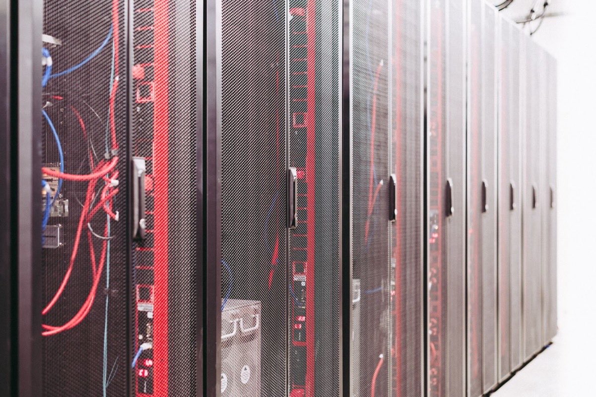Server racks in an enterprise data room illustrating an on-premise AI deployment
