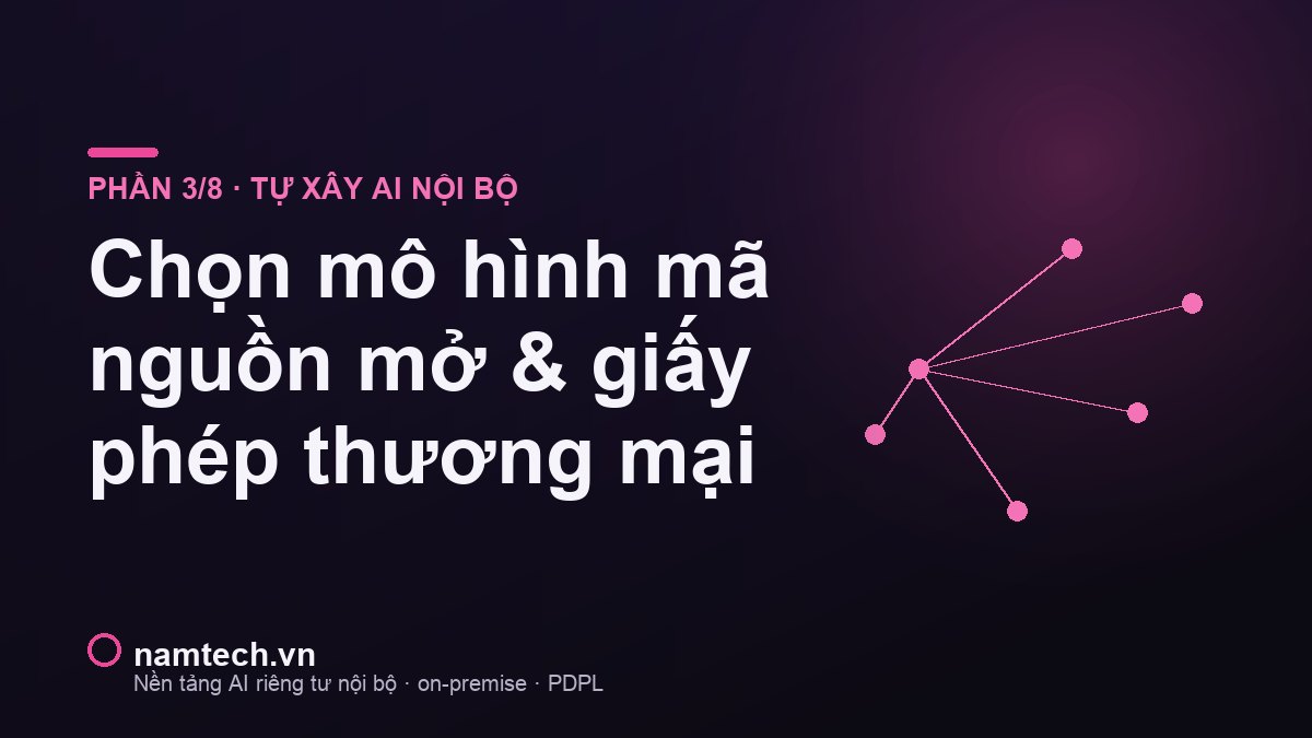 Chọn mô hình mã nguồn mở và kiểm tra giấy phép thương mại cho AI nội bộ