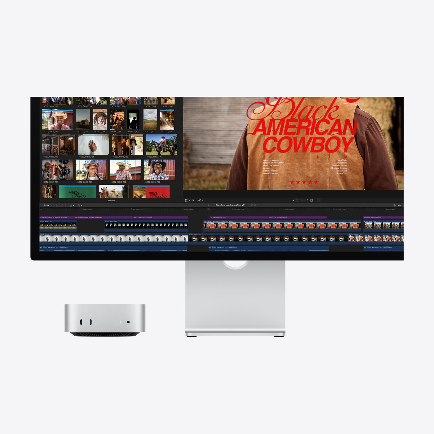 Mac mini đặt cạnh Studio Display
